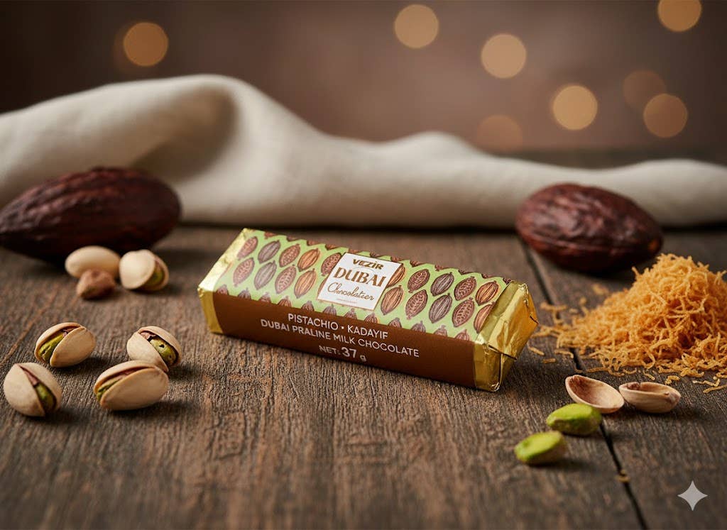 Aladdin - Wholesale Chocolate Bar - Dubai Chocolate Bar 37g Pistachio Praline Halal Turkish9