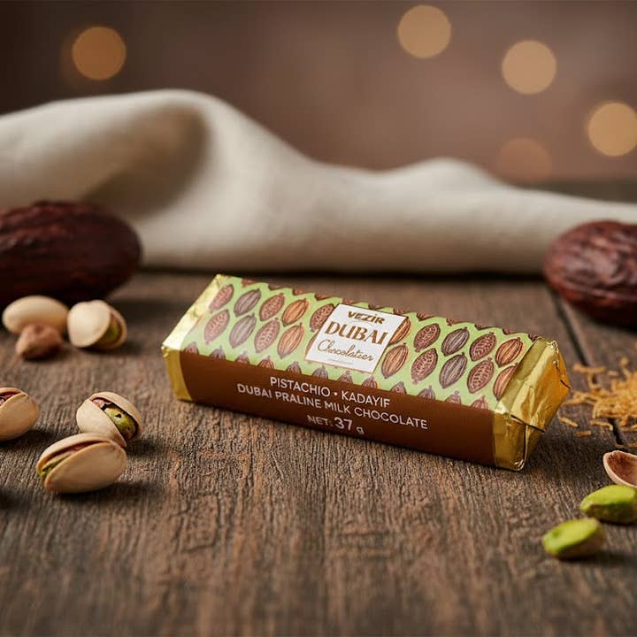 Aladdin - Vendita all'ingrosso Barretta di cioccolato - Barretta di cioccolato di Dubai 37g Pralina al pistacchio Halal Turca9