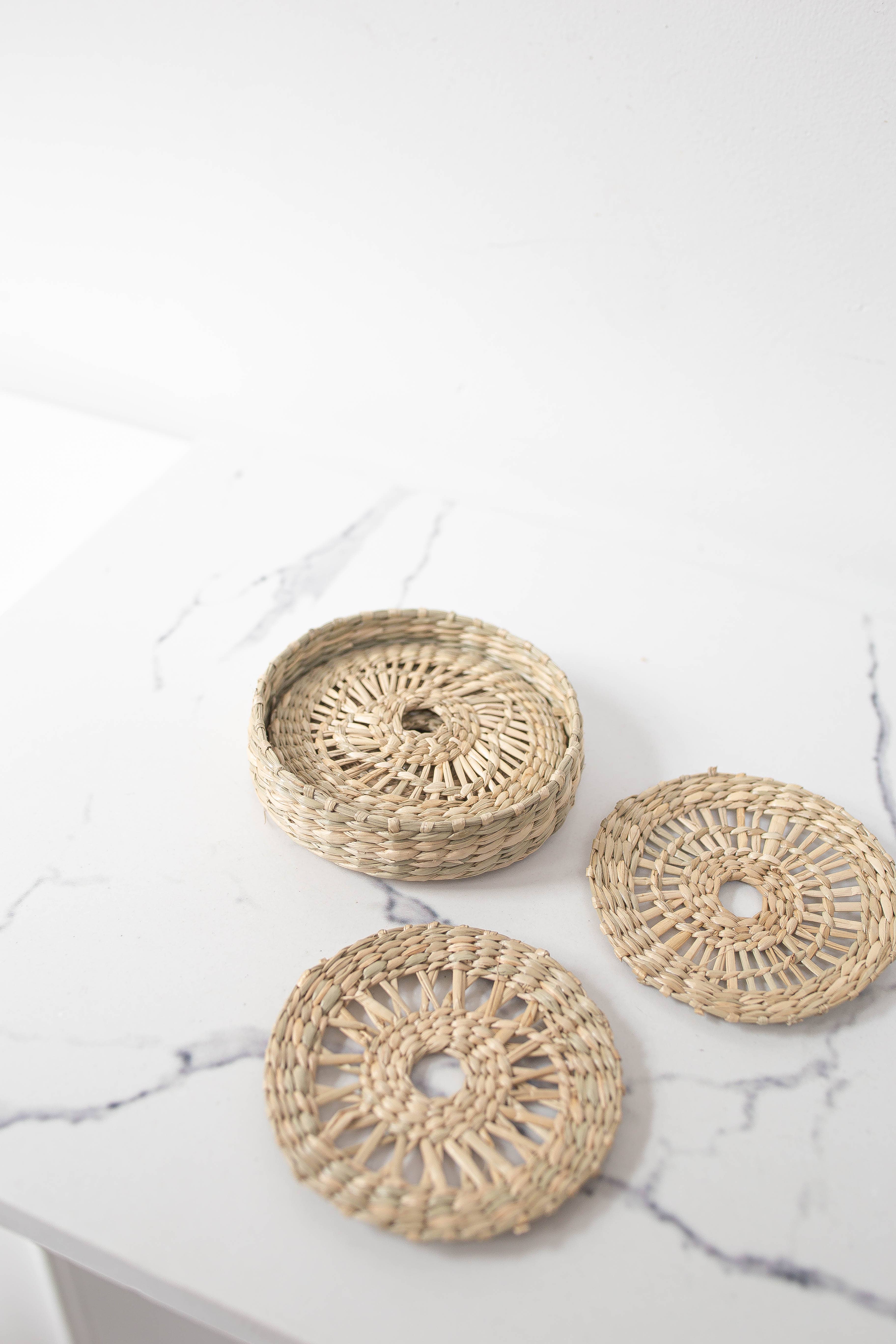 Tonkin Handicraft - Wholesale Coasters - Set of 4 Seagrass Coasters2