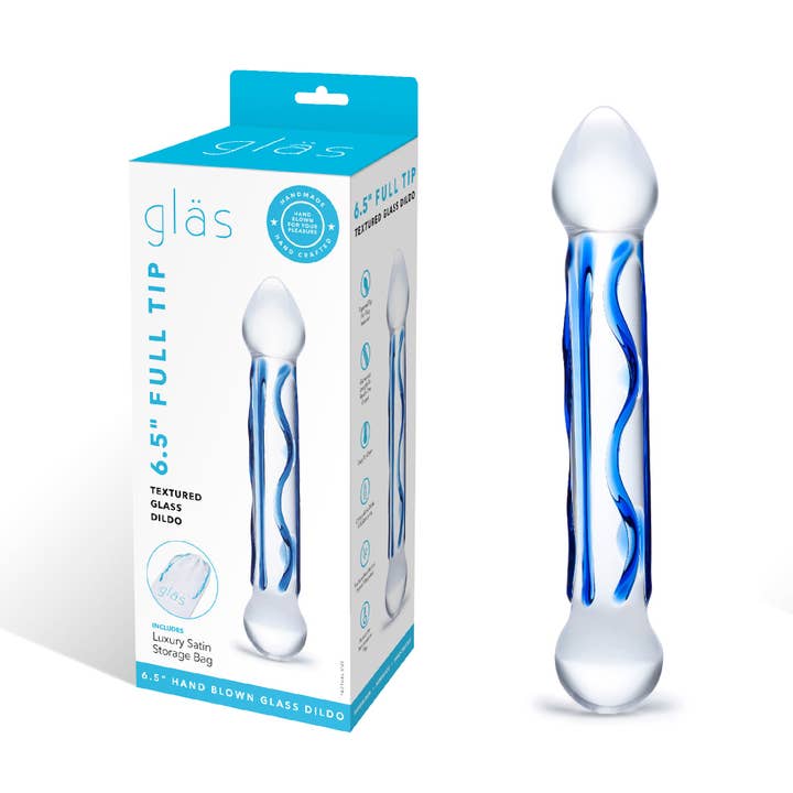 Lux Fetish Store – wholesale Sex toy – 6.5" Full Tip Textured Glass Dildo