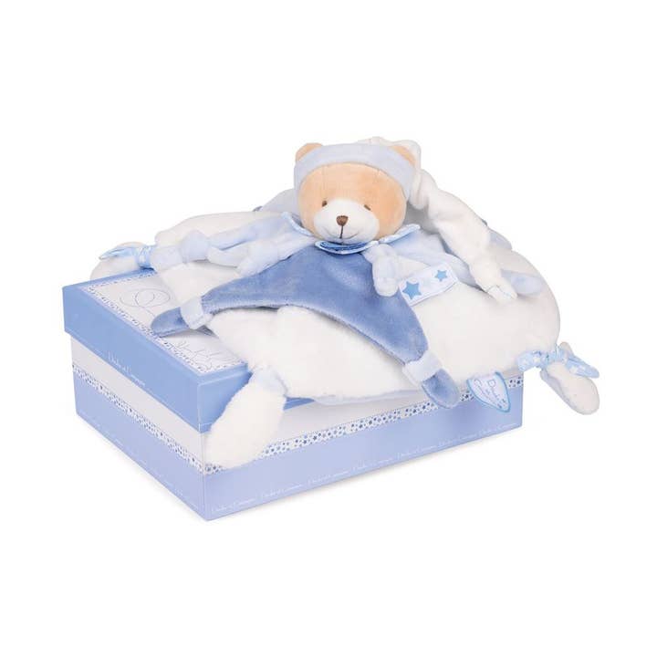 Blue Bear Blanket Plush Pal for wholesale by Doudou Et Compagnie