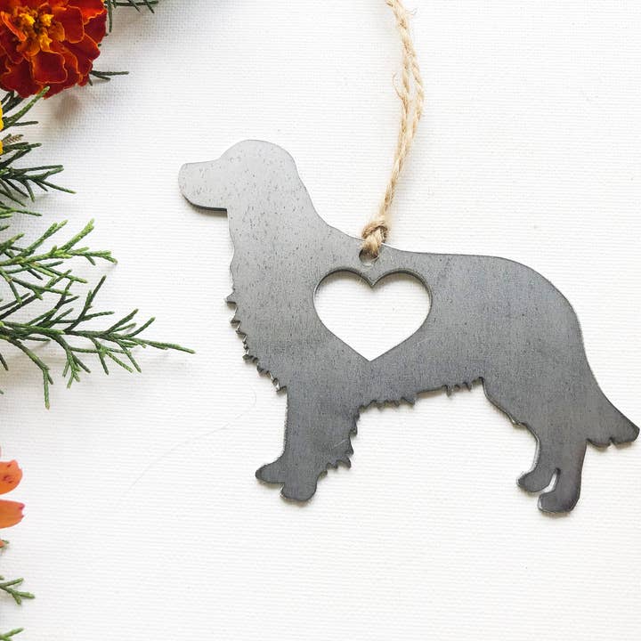 Golden Retriever Dog Ornament with Heart for wholesale by BE Creations & Designs, Inc.