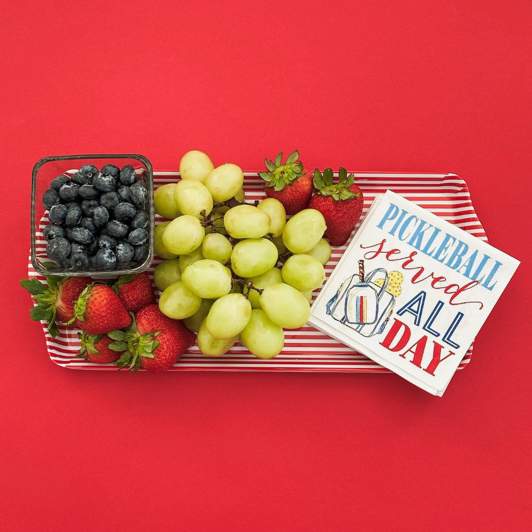 Sprinkles & Confetti Party Supplies - Wholesale Serving Tray - Red Stripe Melamine Multi Purpose Party Tray for Appetizers & Desserts6