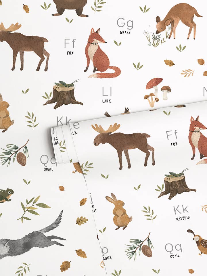 NORWOOD - Behang met bos alfabetmotief (H0731) voor wholesale door LILIPINSO