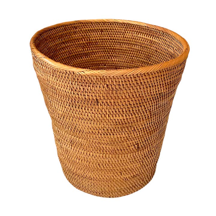 Rattan Wicker Waste Basket for wholesale by The Artisan and Company