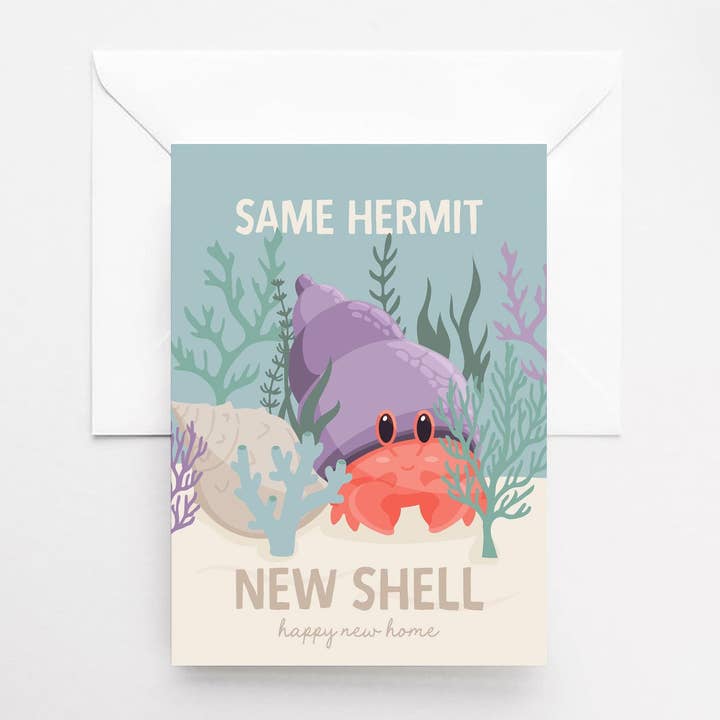 Einsiedlerkrebs Neues Zuhause Einweihungs- & Umzugskarte für den Großhandel von Katiebird Prints