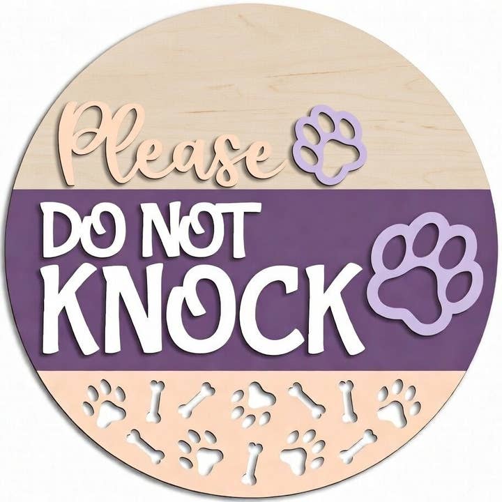 Animal- Please Do Not Knock DIY Door Hanger| Paint Kit| Wood for wholesale by Kate's Blanks