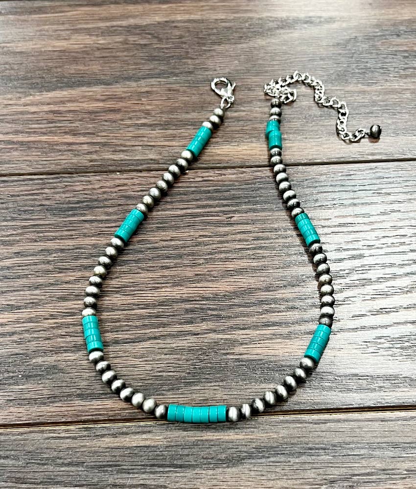 ISAC Trading Inc - Wholesale Beaded/Pearl Necklace - 738421, Handmade Navajo Heishi Turquoise Necklace 0