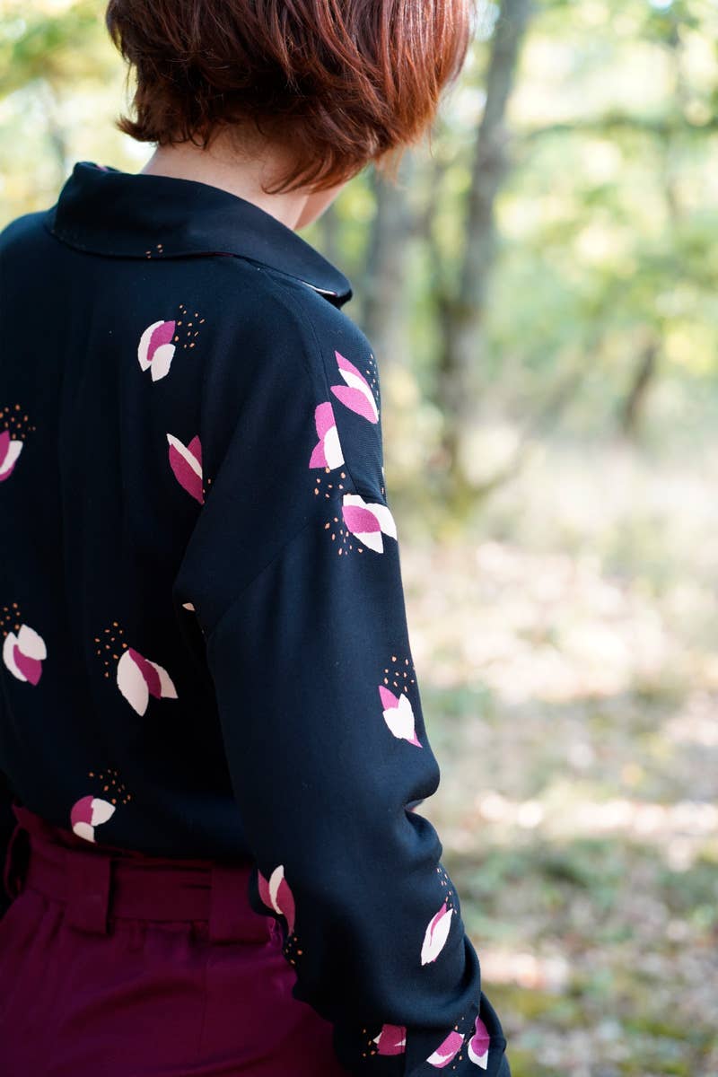 Eglantine et Zoé - Wholesale Fabric - Fago Black Liquorice Viscose Twill Fabric9