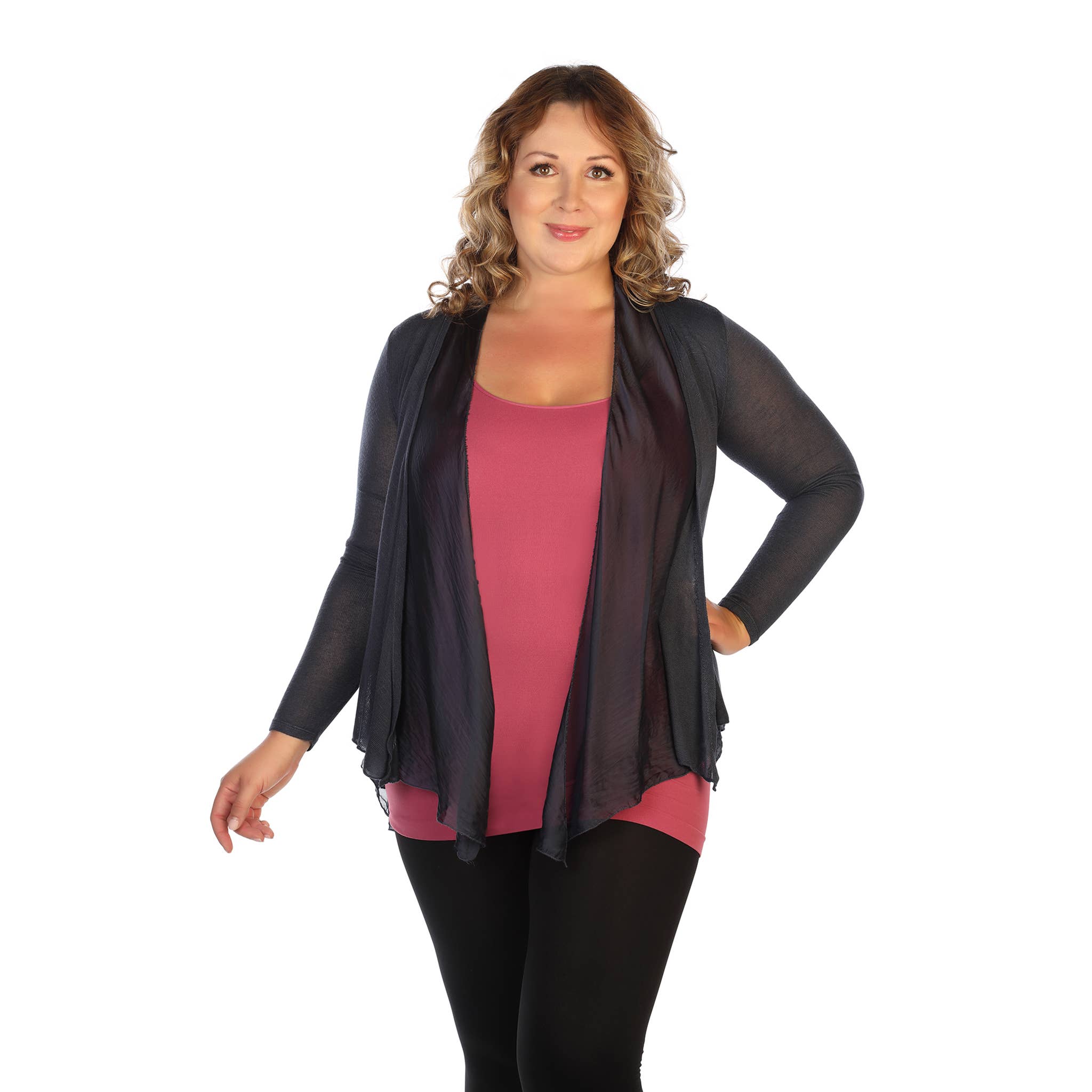 Skinnytees - Wholesale Cardigan - Women's - Silk and Knit Cardigan0