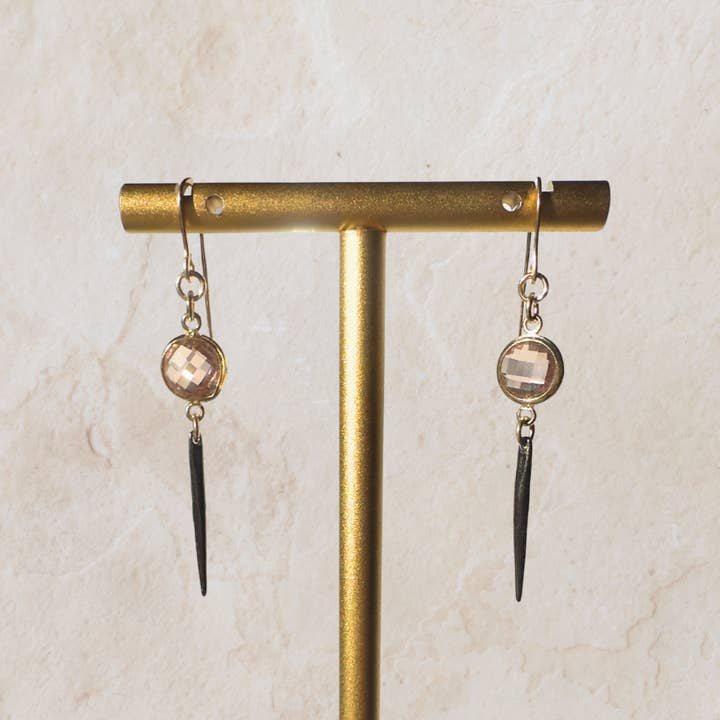 CLASSIC HOOK: CHAMPAGNE & BLACK VERMEIL SPIRE for wholesale by Rachel Nathan