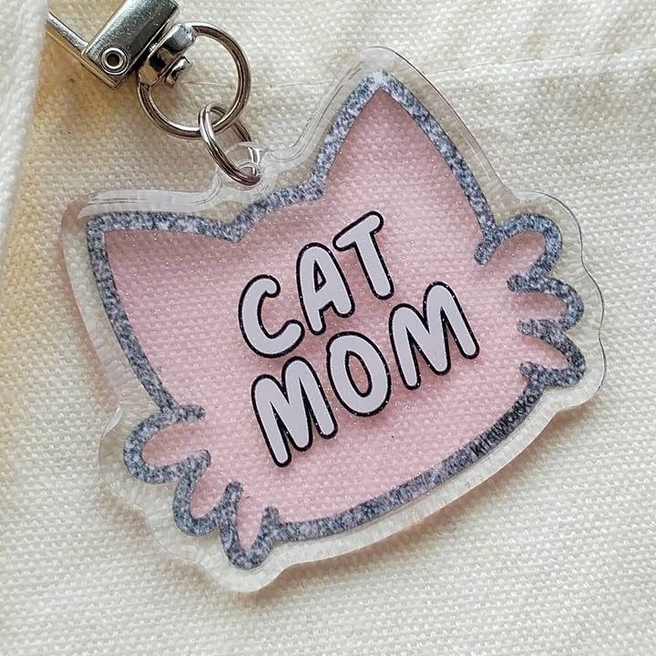 CAT MOM - Keychain Acrylic Epoxy for wholesale by kristykatko