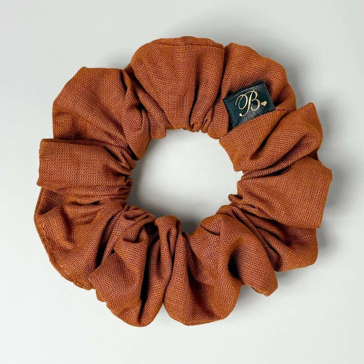 B. LUVV & CO. - Wholesale Scrunchie - Women's - Cotton Linen Scrunchie in Copper