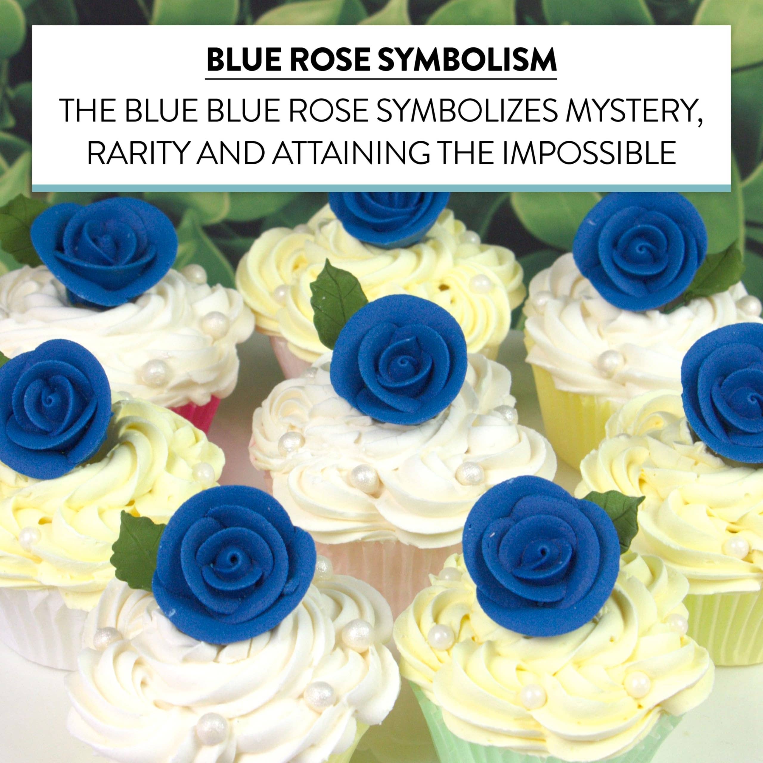 Global Sugar Art - Wholesale Cake/Cupcake Topper - Premium Edible Roses for Cakes and Cupcakes, Sweet Royal Icing Roses, by Global Sugar Art, Royal Blue3