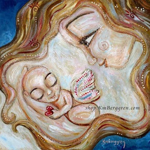 Katie m. Berggren art & design, LLC - Wholesale Art Print - Holding An Angel - Angel Baby In Hand Art Print1