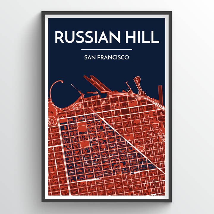 Russian Hill, San Francisco City Map pour la vente par Point Two Design Group