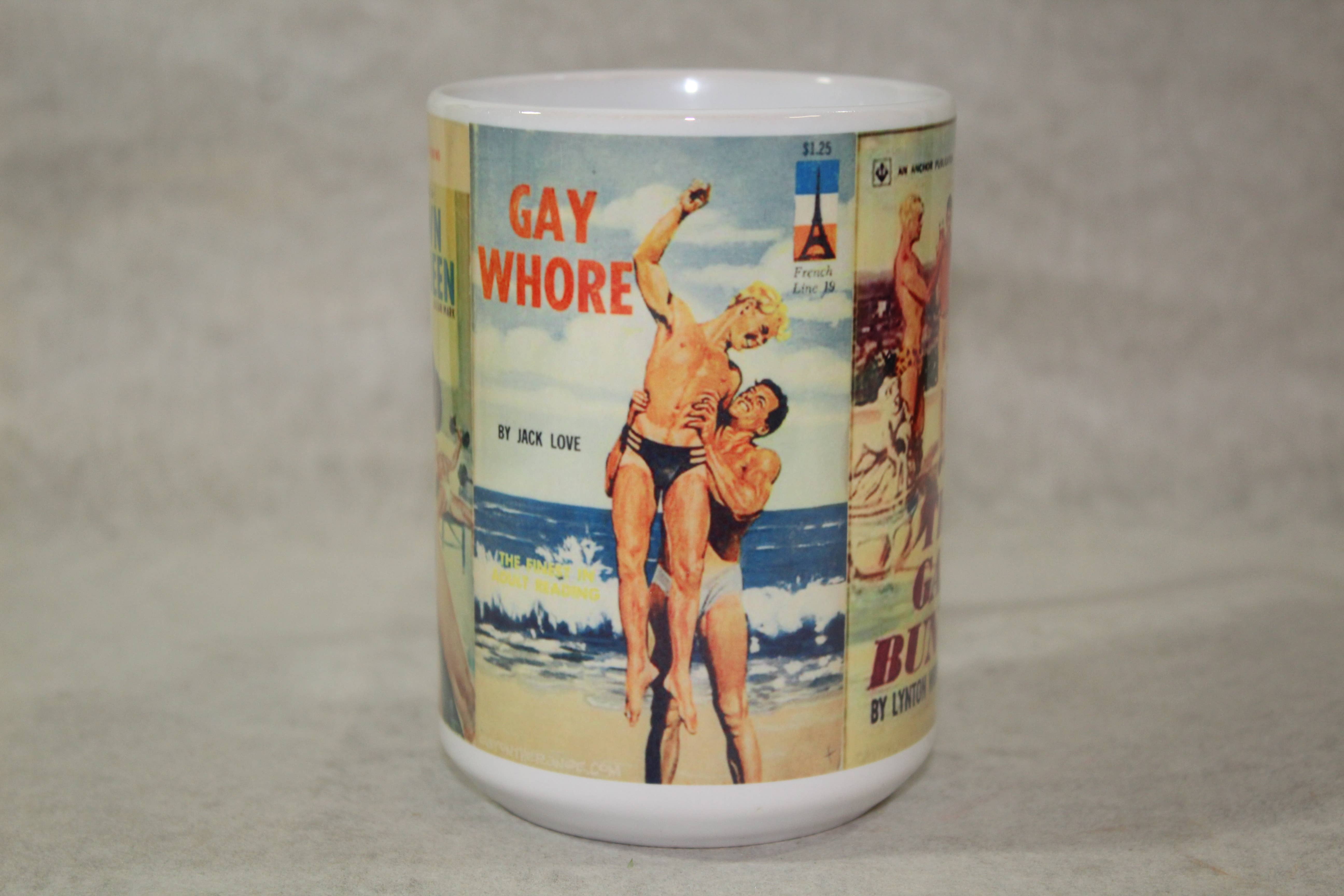 Raven Design - Wholesale Coffee Mug - Retro Gay Pulp Fiction //15oz Ceramic Coffee Mug2
