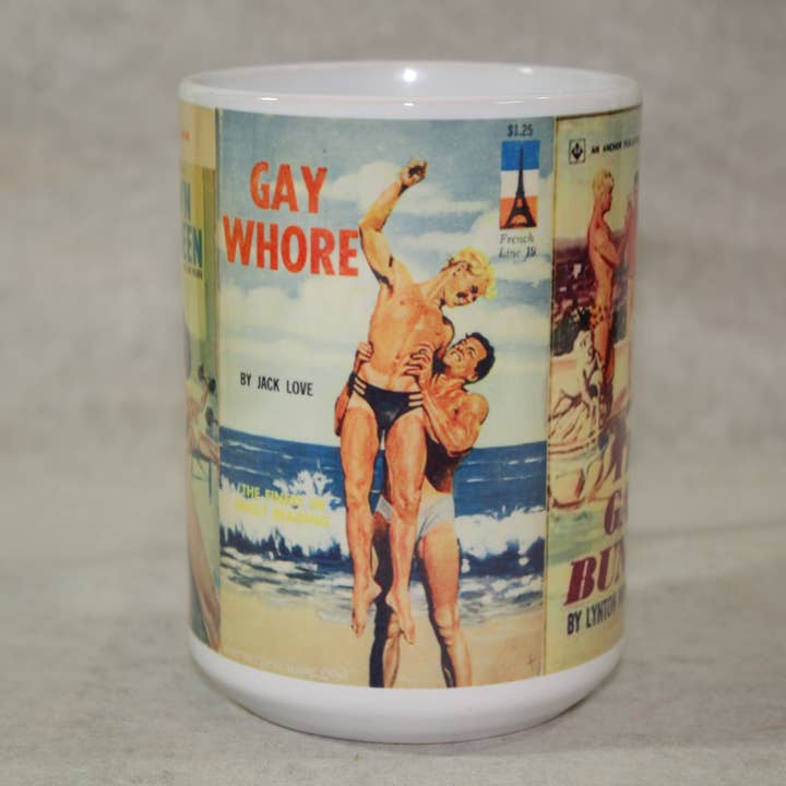 Raven Design - Wholesale Coffee Mug - Retro Gay Pulp Fiction //15oz Ceramic Coffee Mug2