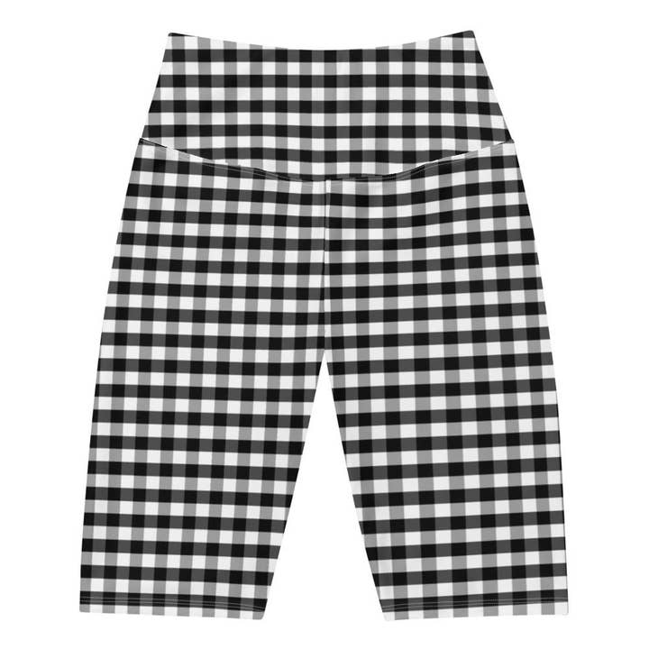 Biker Shorts - Black Gingham for engroshandel hos Tiny Cow Designs