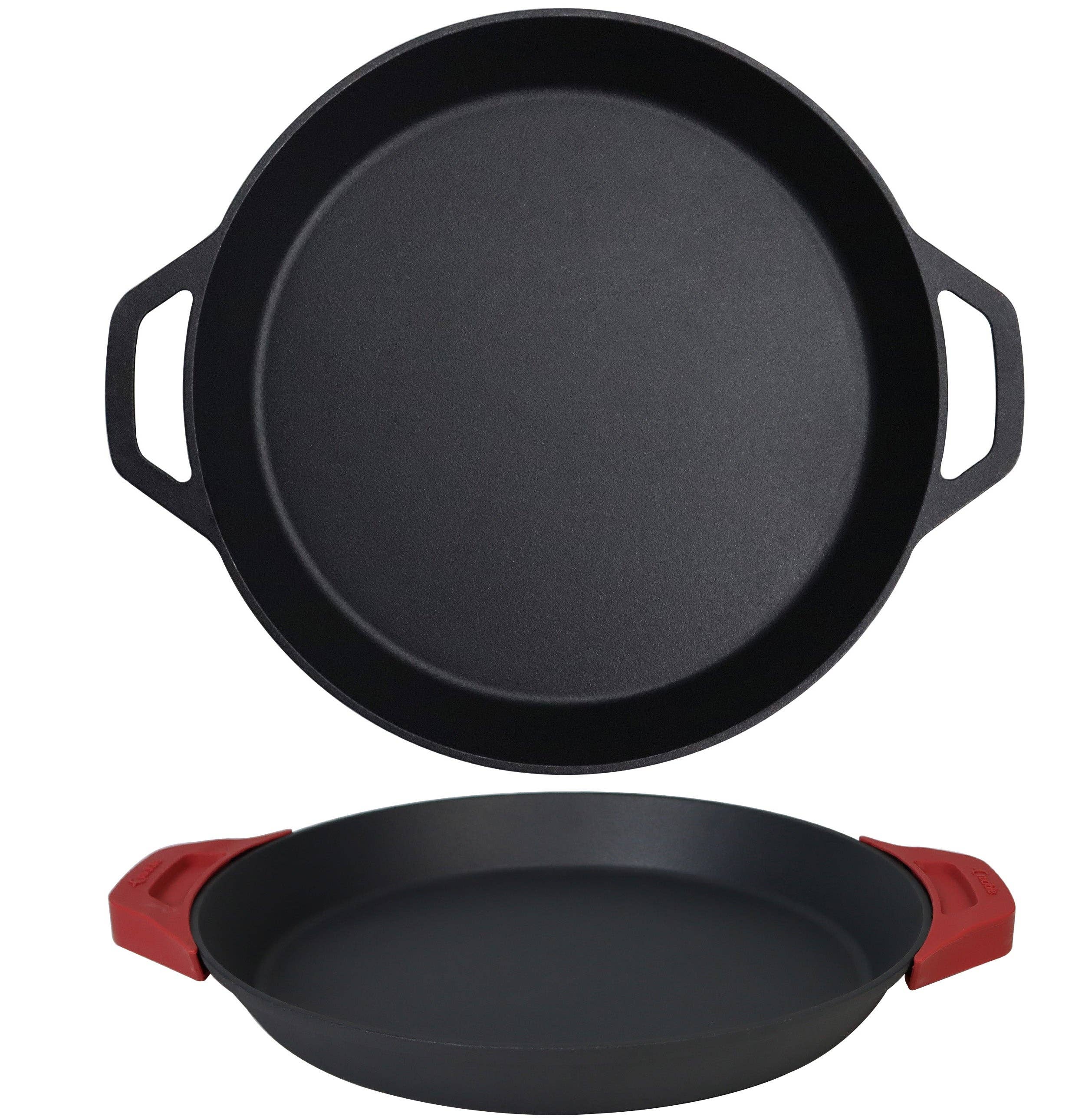 Crucible Cookware - Wholesale Cast Iron Skillet - 15.75-Inch (40 cm) Cast Iron Skillet Set with Dual Loop Hand0
