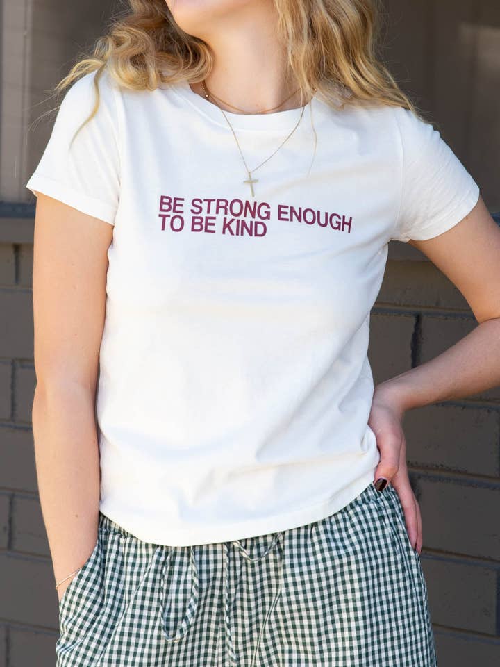 Kindness Long Loose Graphic Baby Tee for wholesale by Nectar Clothing