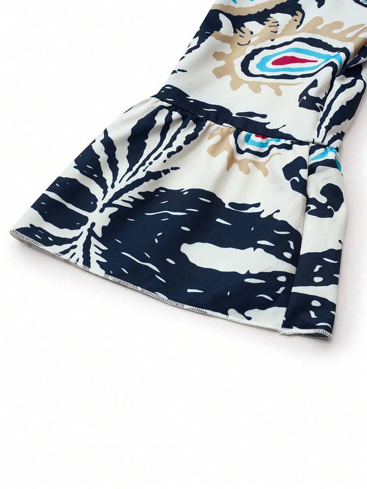 MULTICOLOR HOLIDAY STYLE LOOSE CASUAL FLORAL DRESS for wholesale on Faire