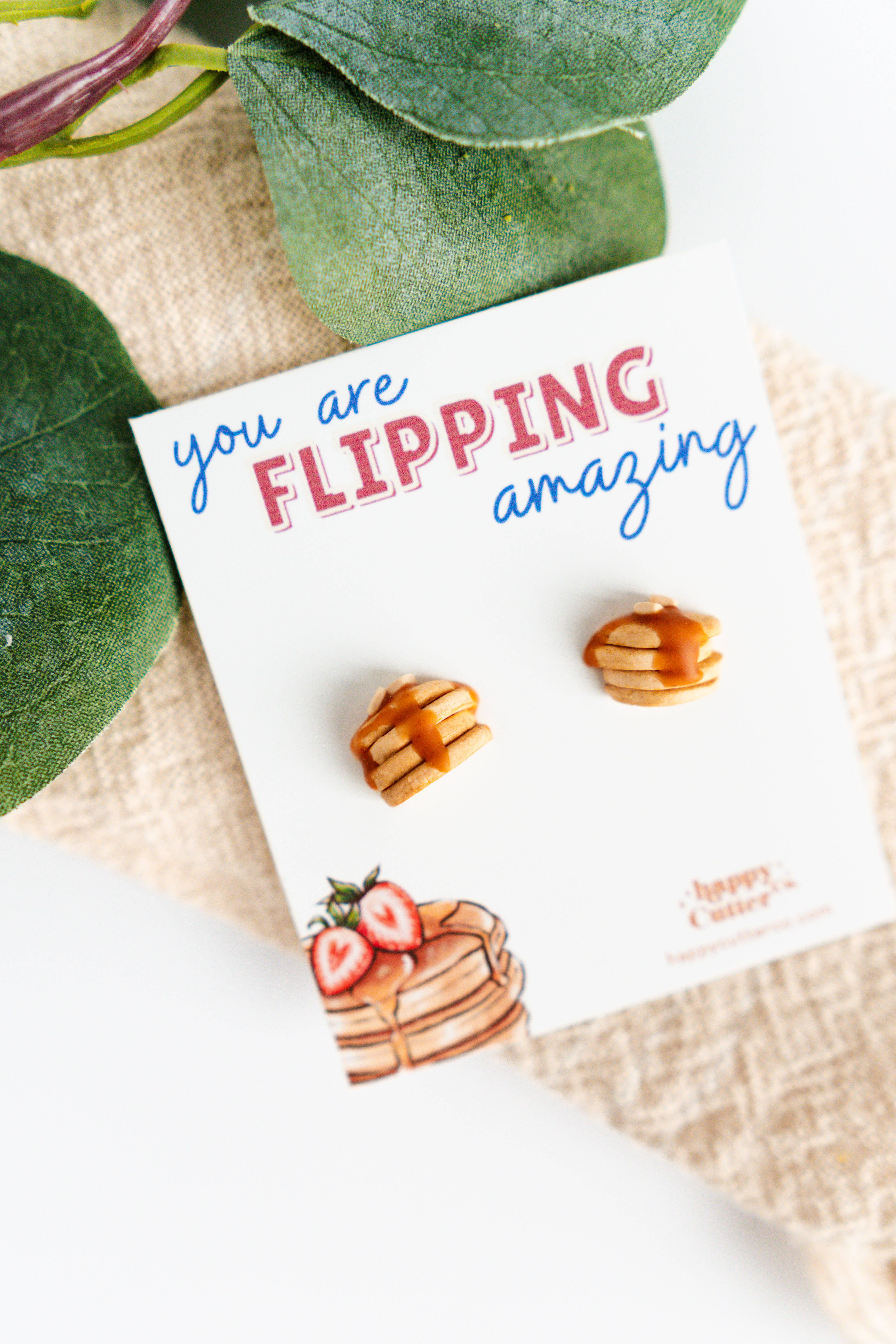 Happy Cutter Co - Wholesale Stud/Post Earrings - Flipping Amazing Pancake Stack Stud Earrings | Foodie Gift2
