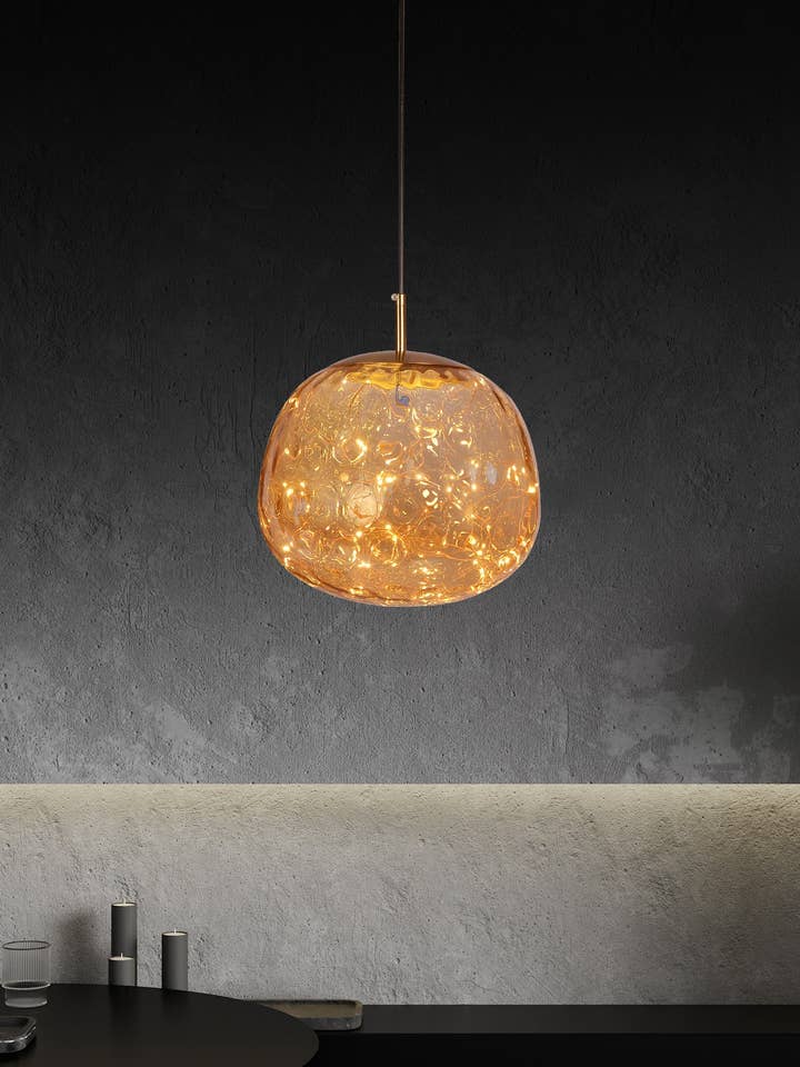 Viyana Meteorit Honning Antik Glas LED Pendel Lysekrone 25 cm for engroshandel hos HEKA LIGHTING & TRADING LTD