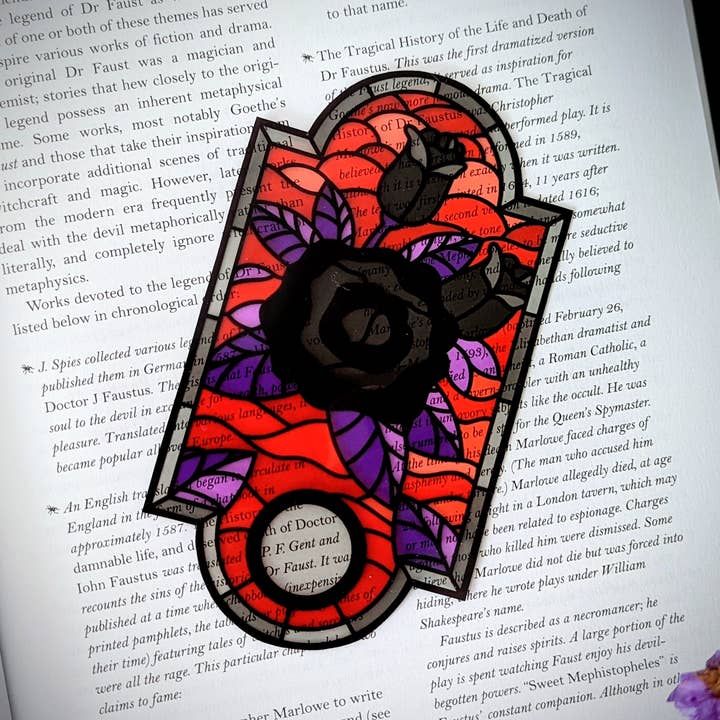 Segnalibro trasparente - Black Rose Stained Glass Goth Gothic Horror per la vendita all'ingrosso da parte di Dark Veinlet