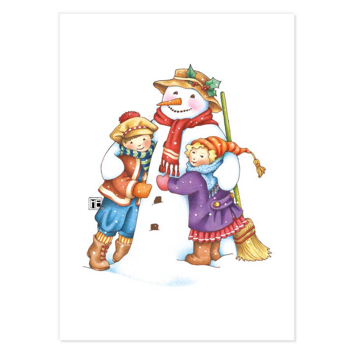 Mary Engelbreit Studios - Vendita all'ingrosso Set di cartoline - Cartoline natalizie con pupazzi di neve6