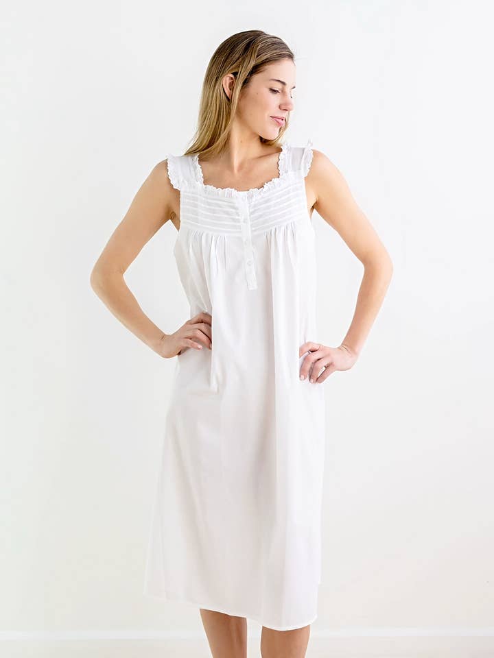 Mandi White Cotton Nightgown for wholesale by Jacaranda Living