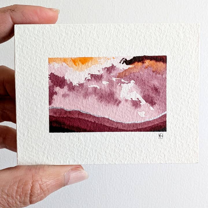 Studio Keturah - Wholesale Painting/Drawing - Original Mini Watercolour Artwork Blocks - PINK5