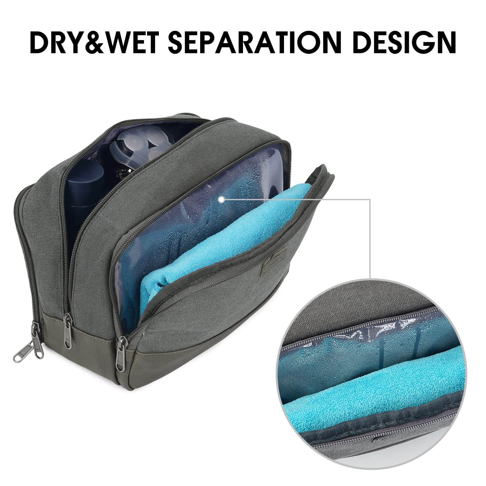 wandf - Wholesale Toiletry Bag - Men's - Canvas Travel Toiletry Shaving Bag Hanging Dopp Kit Unisex52