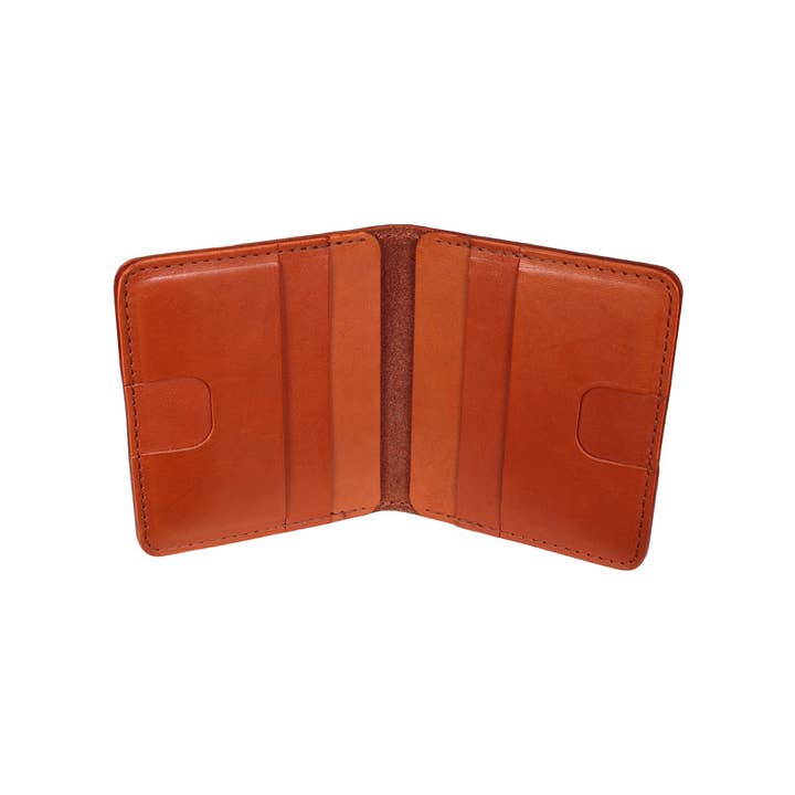 HOLD SUPPLY - Wholesale Wallet - Unisex - Brown Leather Vertical Bifold Unisex Wallet