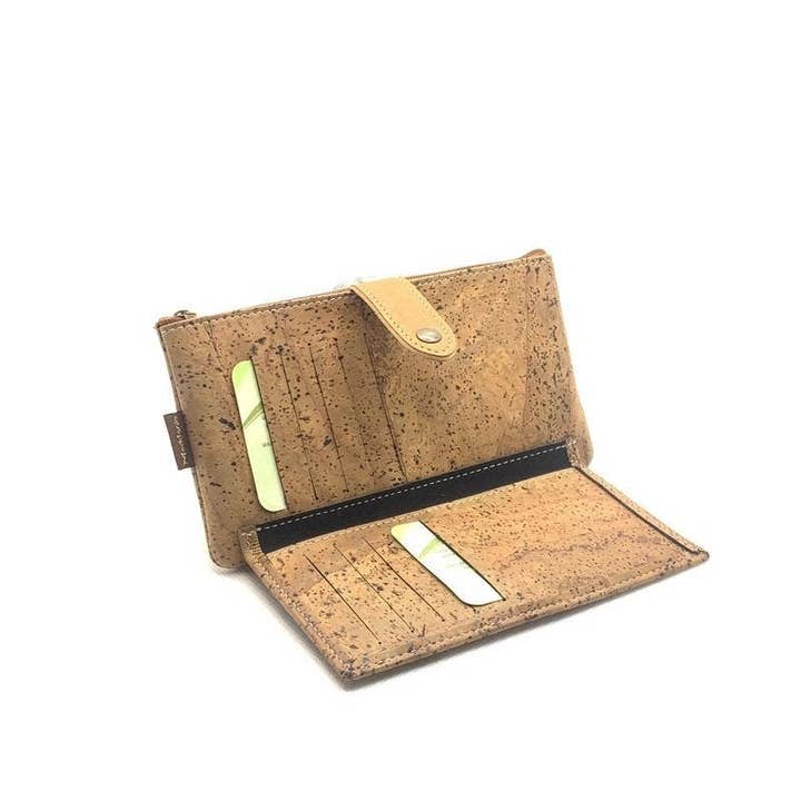 Moddanio Cork - Venta al por mayor Cartera - Mujer - Monedero con cremallera y cartera de piel vegana en taco