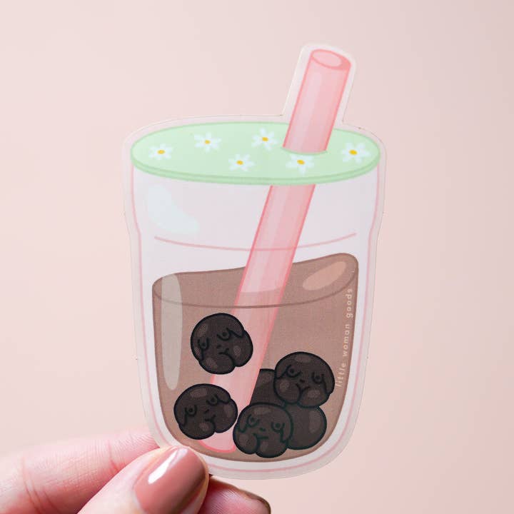 Booba Milk Tea Vinyl-Aufkleber — Boba Cute, lustige feministische Kunst für den Großhandel von Little Woman Goods