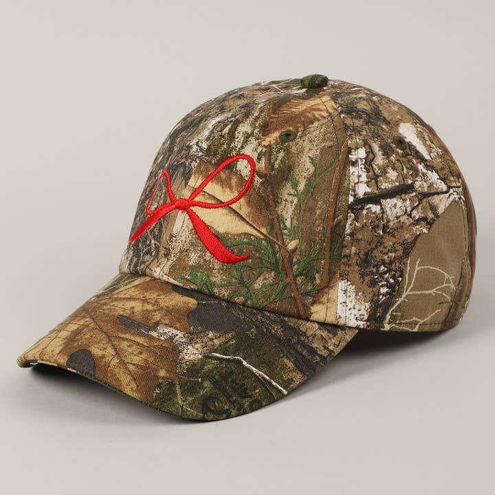 Fashion City - Wholesale Baseball Cap - Women's - Ribbon Bow Embroidery Camo Baseball Cap9
