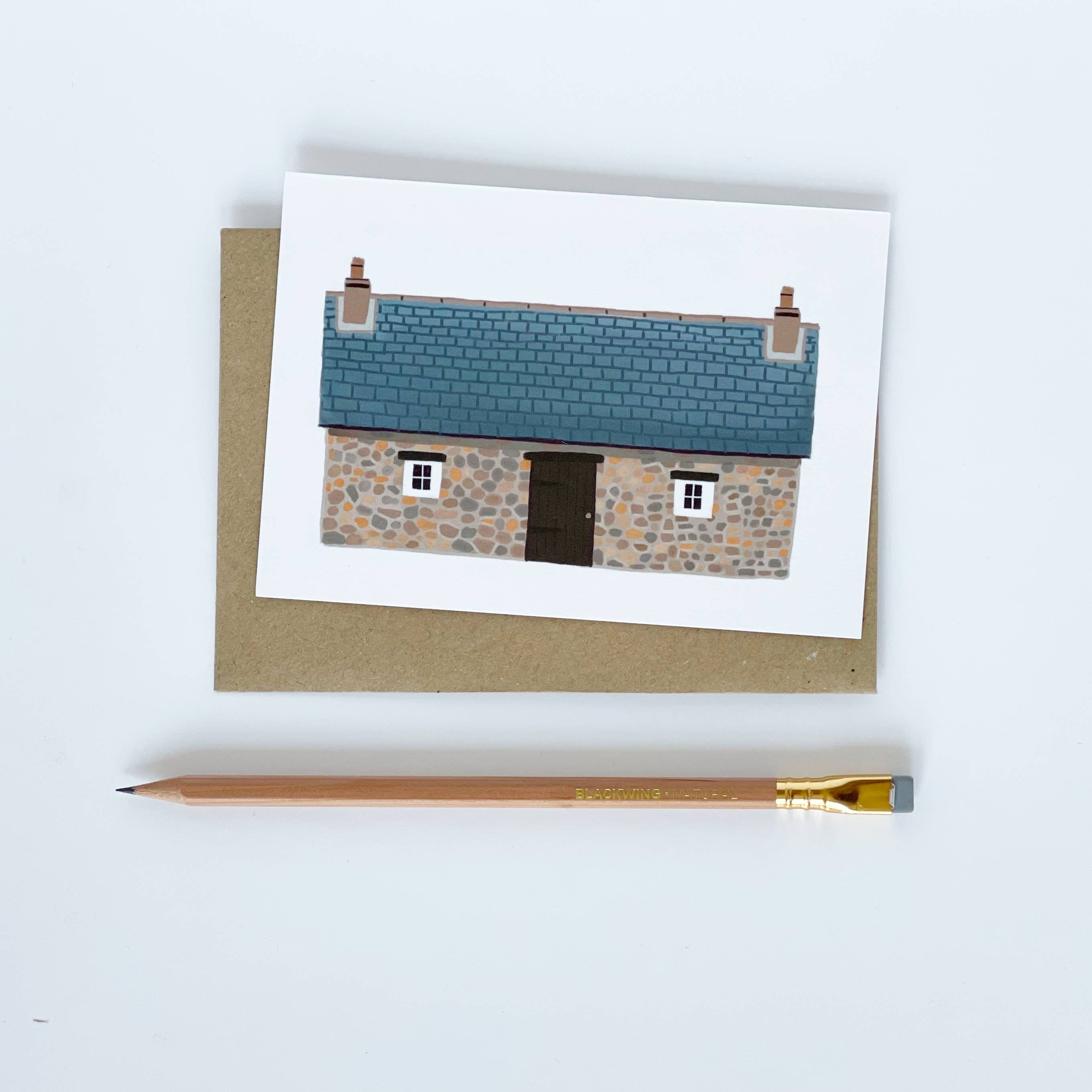 Lomond Paper Co – wholesale Everyday greeting card – Scottish Bothy - Colour Blank Card1