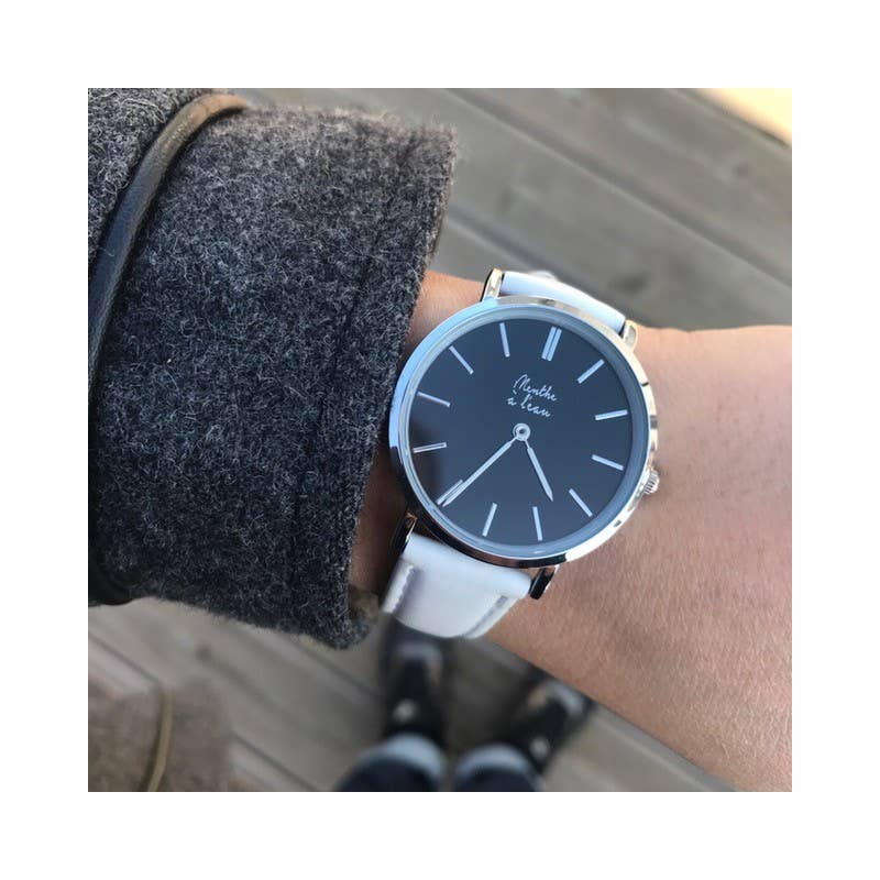 menthe à l'eau – Großhandel Armbanduhr – Damen – Das weiße Leder ist wahrhaftig2