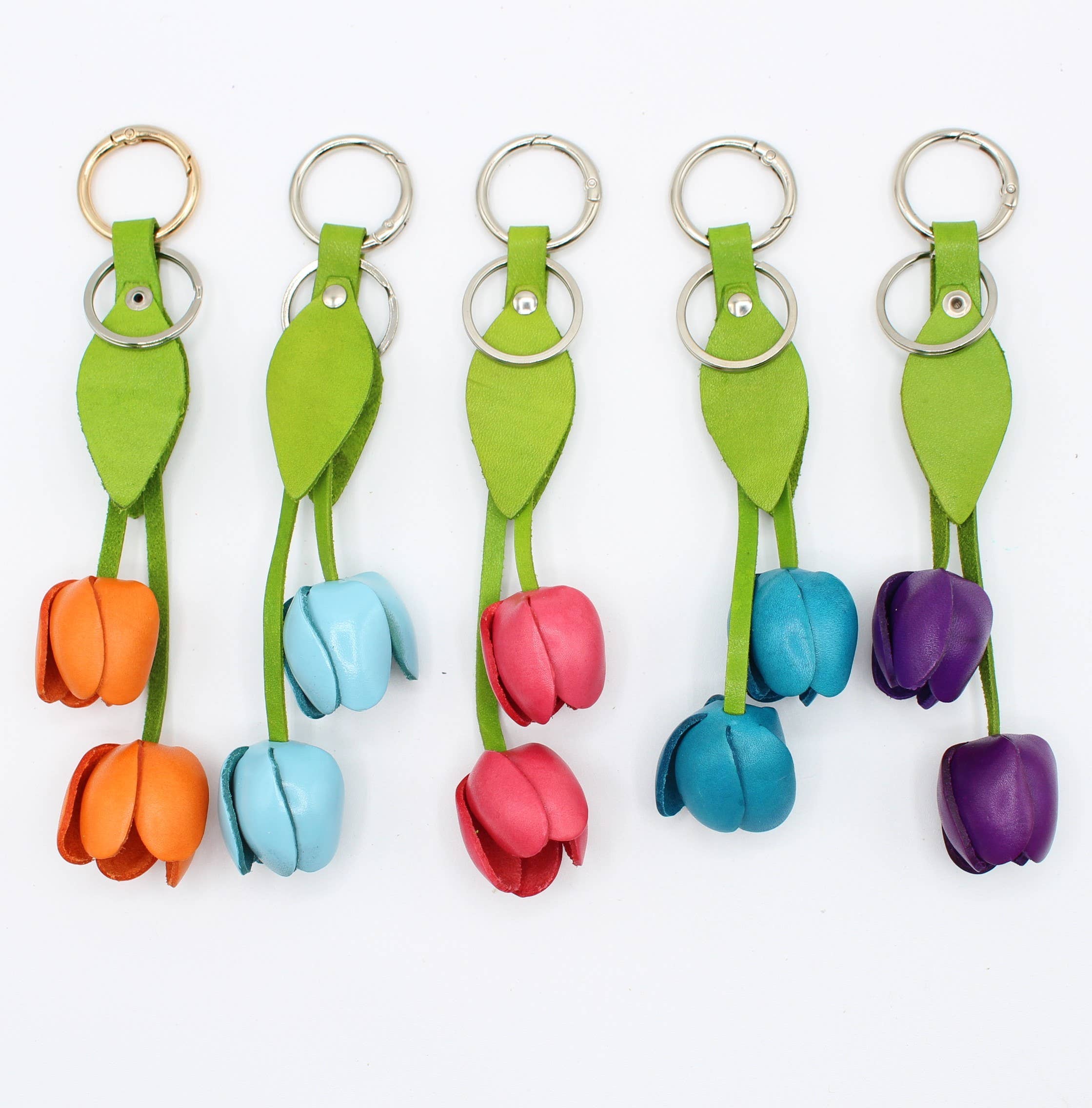 Sunflower Handmade leather inc – Engroshandel Nøglering - Dame – læder tulipan nøglering pung charm taske taske tilbehør1