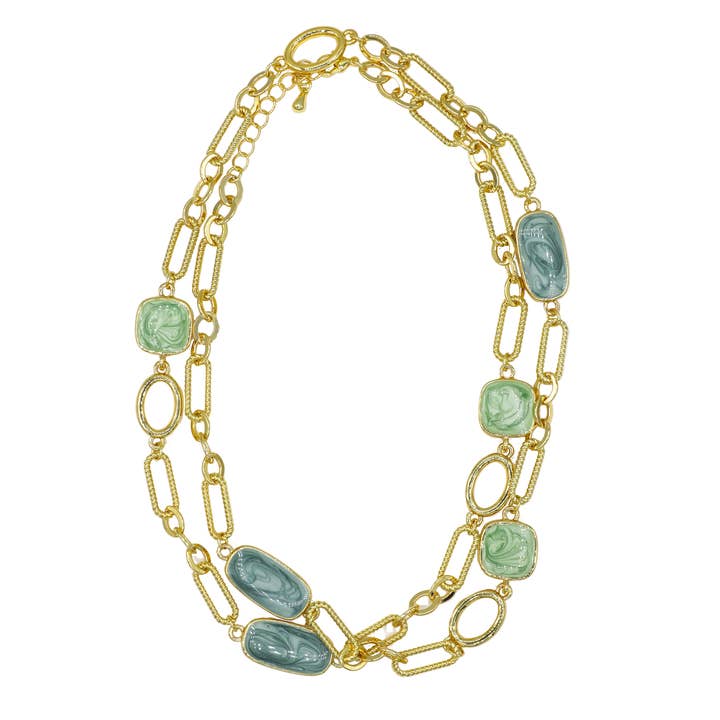 Collier de tuiles de sarcelle pour la vente par LA MENO