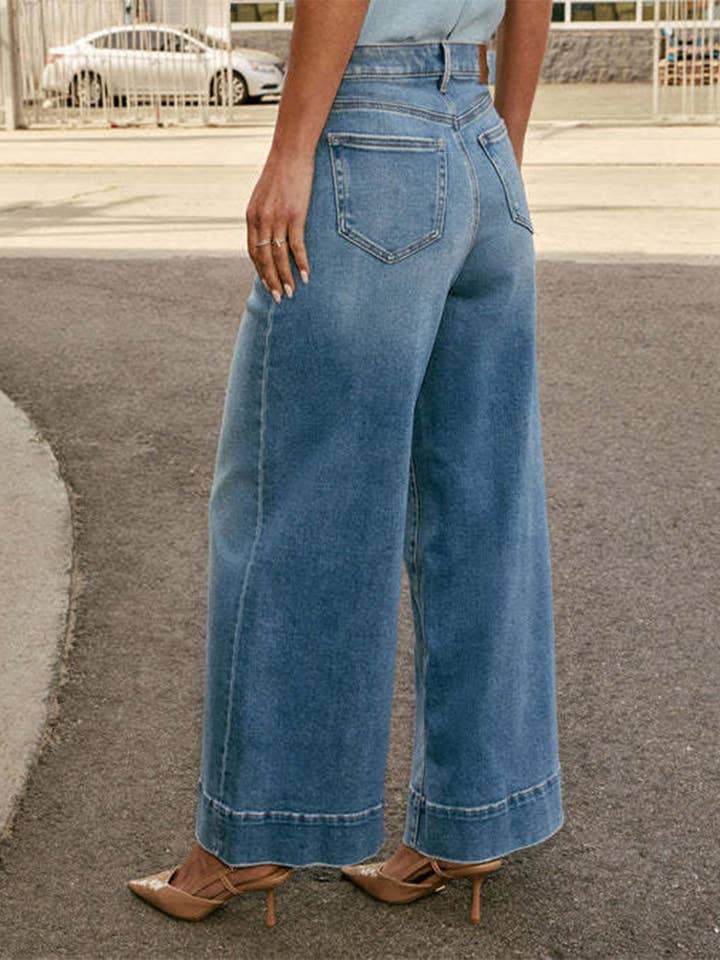 Blue High Waisted Wide Leg Long Pants for wholesale on Faire3