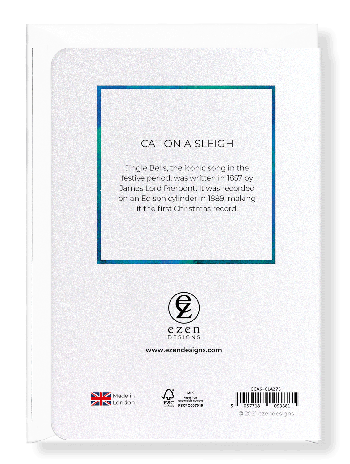 Ezen Trade - Wholesale Christmas Card - CAT ON A SLEIGH: Greeting Card1