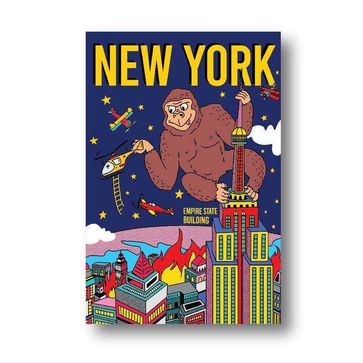 New York City 4" X 6" Postcard - Gorilla in NYC for wholesale by BigZoo Store