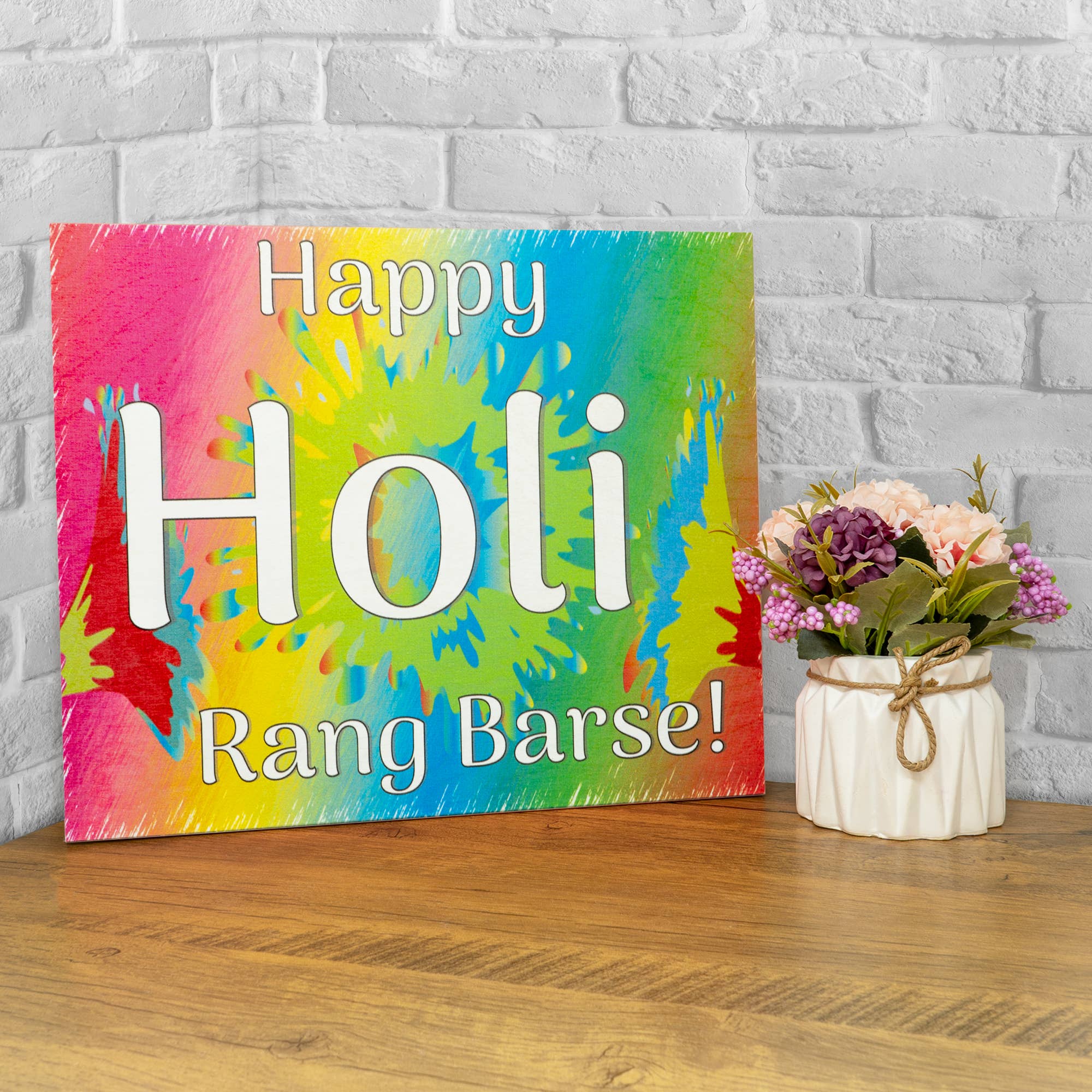JennyGems - Wholesale Sign - Happy Holi Rang Barse Wooden Sign1