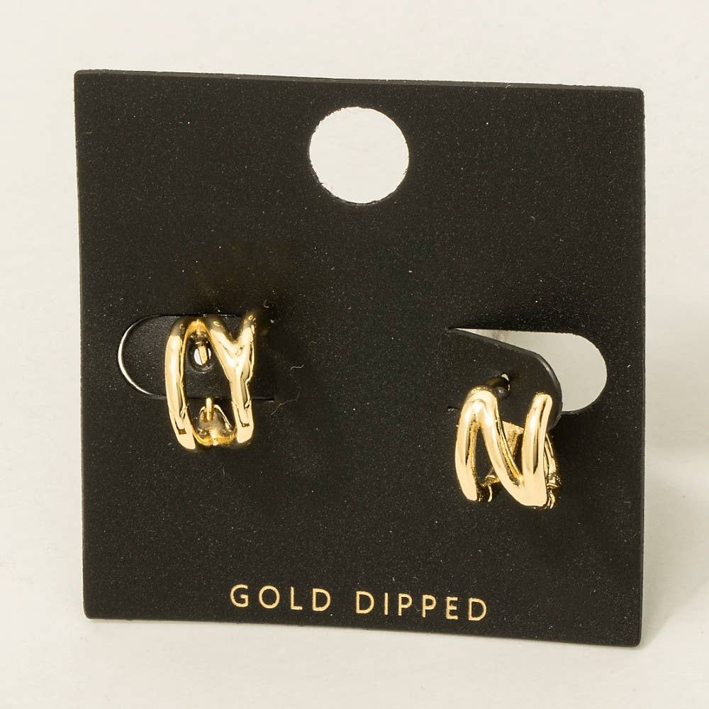 Fame Accessories – wholesale Hoop-örhängen – Guldpläterade miniörhängen med initialbokstav13