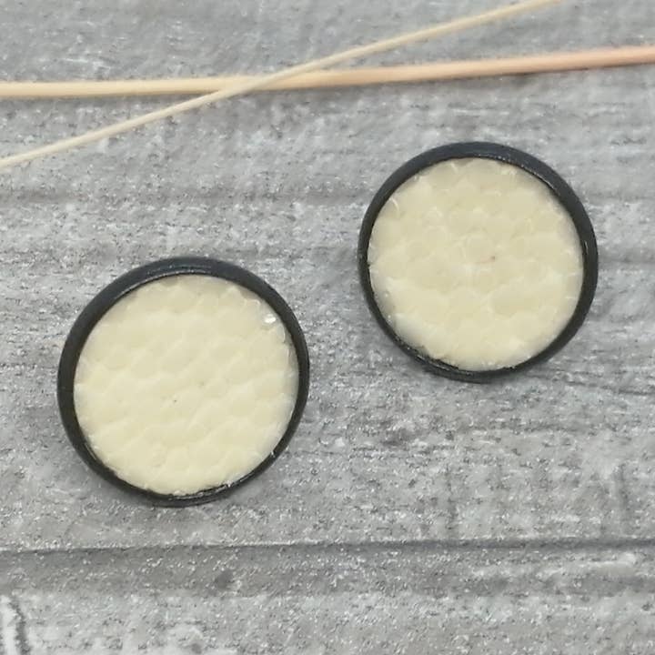 Ohrhänger - Maritim - Roggenleder - schwarz/weiß für den Großhandel von Maison Delclef