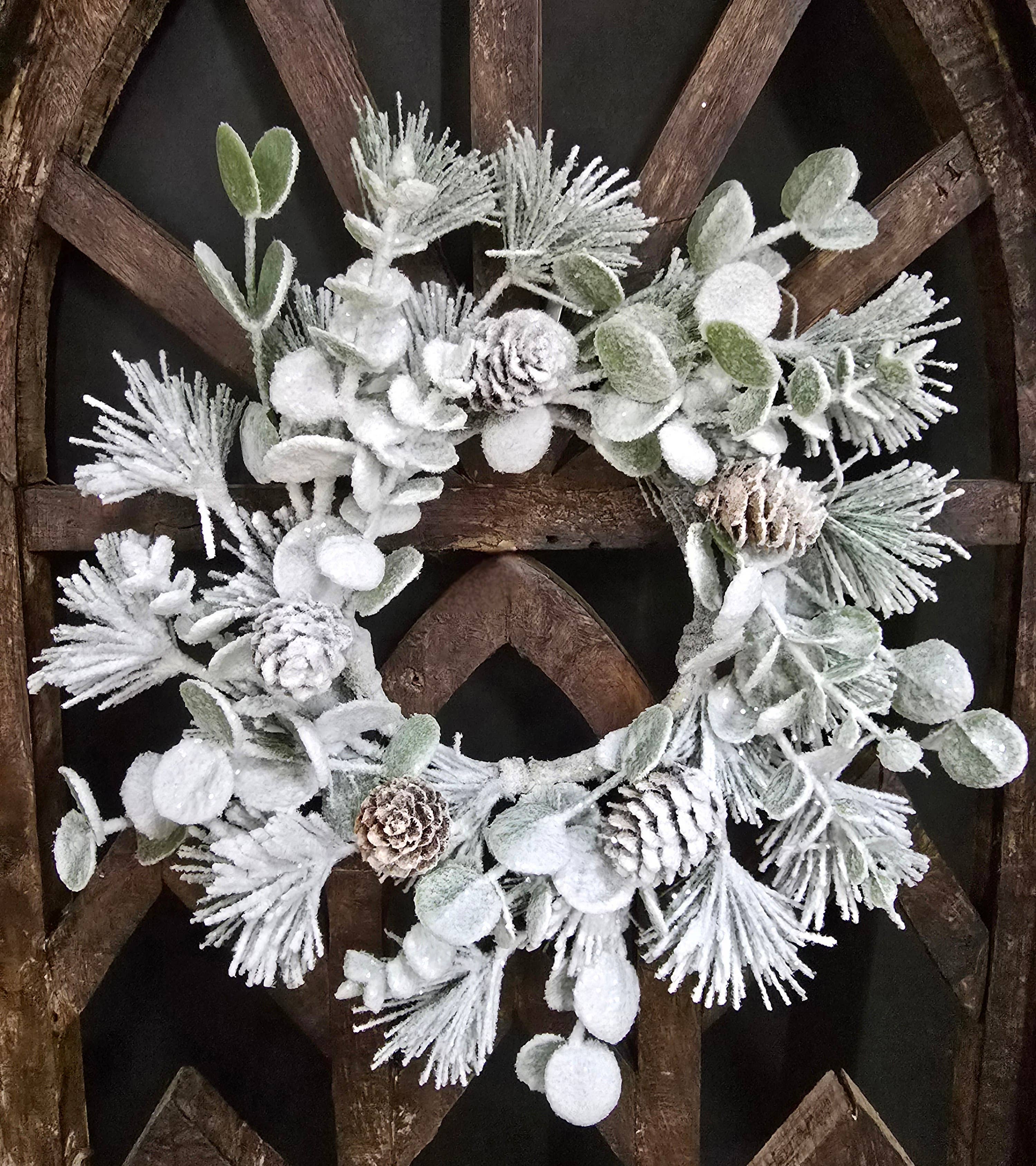 Wholesale Home Decor – Großhandel Künstliche Blumen – Jack Frost 16,5 cm Kerzenring0