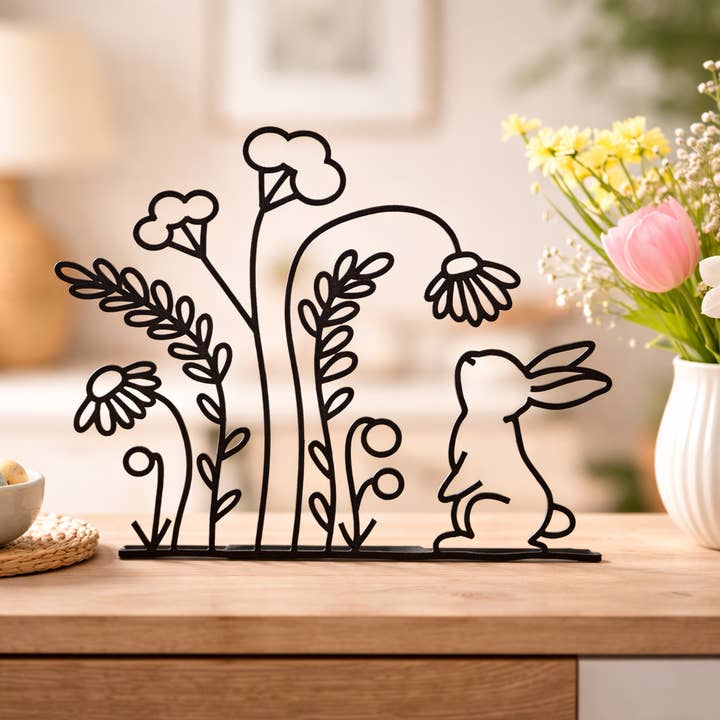 Paasdecoratie Bloemen en Konijn voor wholesale door Made - in - Melody