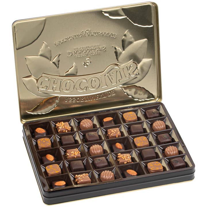 Chevaliers d'Argouges - Vendita all'ingrosso Confezioni di cioccolatini - SCATOLA DA 30 CIOCCOLATINI - ASSORTIMENTO DI CIOCCOLATINI FONDENTI E AL LATTE